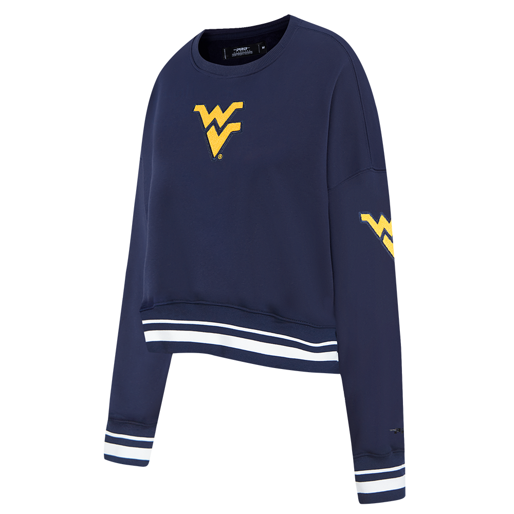 WEST VIRGINIA UNIVERSITY CLASSIC WOMEN'S RIB FLEECE CREWNECK (MIDNIGHT NAVY)