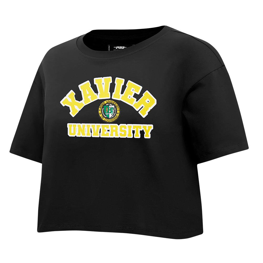 COLLEGE XAVIER UNIVERSITY OF LOUISIANA CLASSIC WOMEN'S SJ BOXY TEE (BLACK)