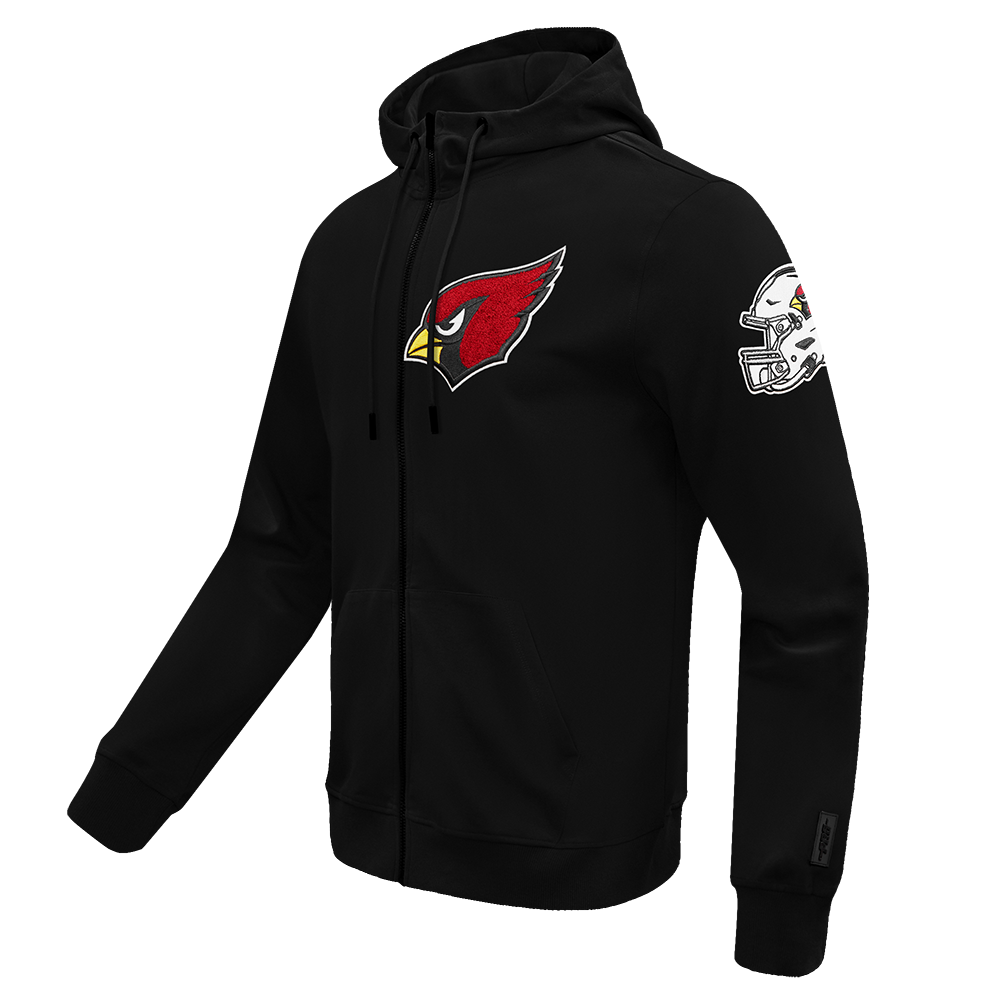 NFL ARIZONA CARDNIALS CLASSIC CHENILLE MEN'S DK FZ HOODIE (BLACK)
