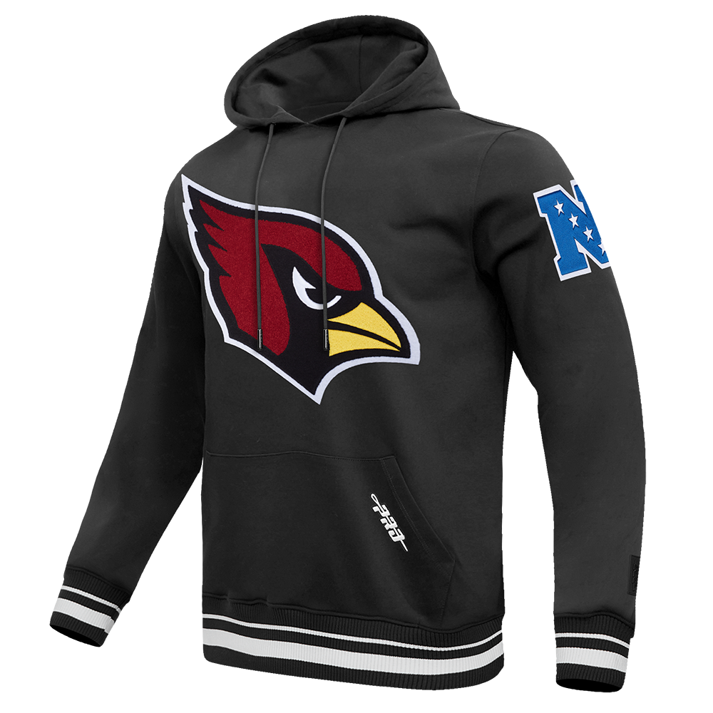 NFL ARIZONA CARDINALS MASHUP MEN'S RIB PO HOODIE (BLACK)