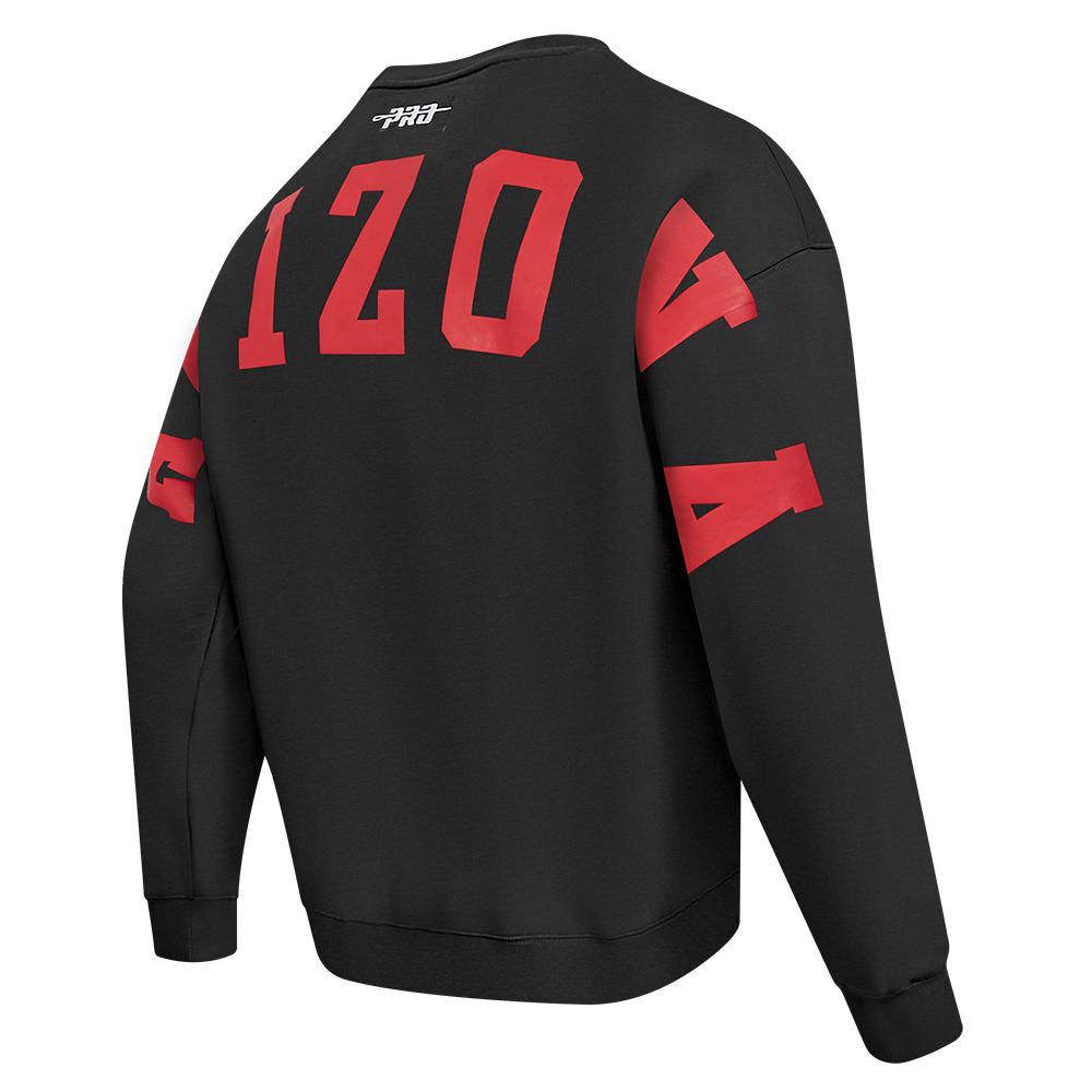 NFL ARIZONA CARDINALS WINGSPAN MEN'S DROP SHOULDER FLC CREWNECK (BLACK)