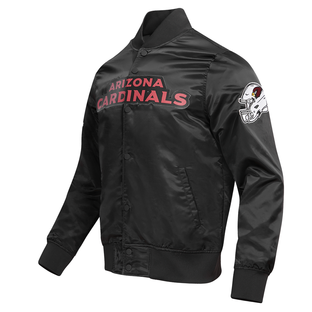 NFL ARIZONA CARDNIALS TEAM BIG LOGO MEN'S SATIN JACKET (BLACK)