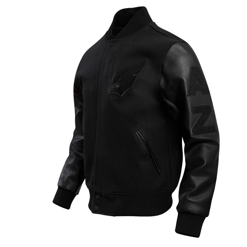 NFL ARIZONA CARDINALS TRIPLE BLACK MEN'S WOOL VARSITY JACKET (TRIPLE BLACK MEN'S)