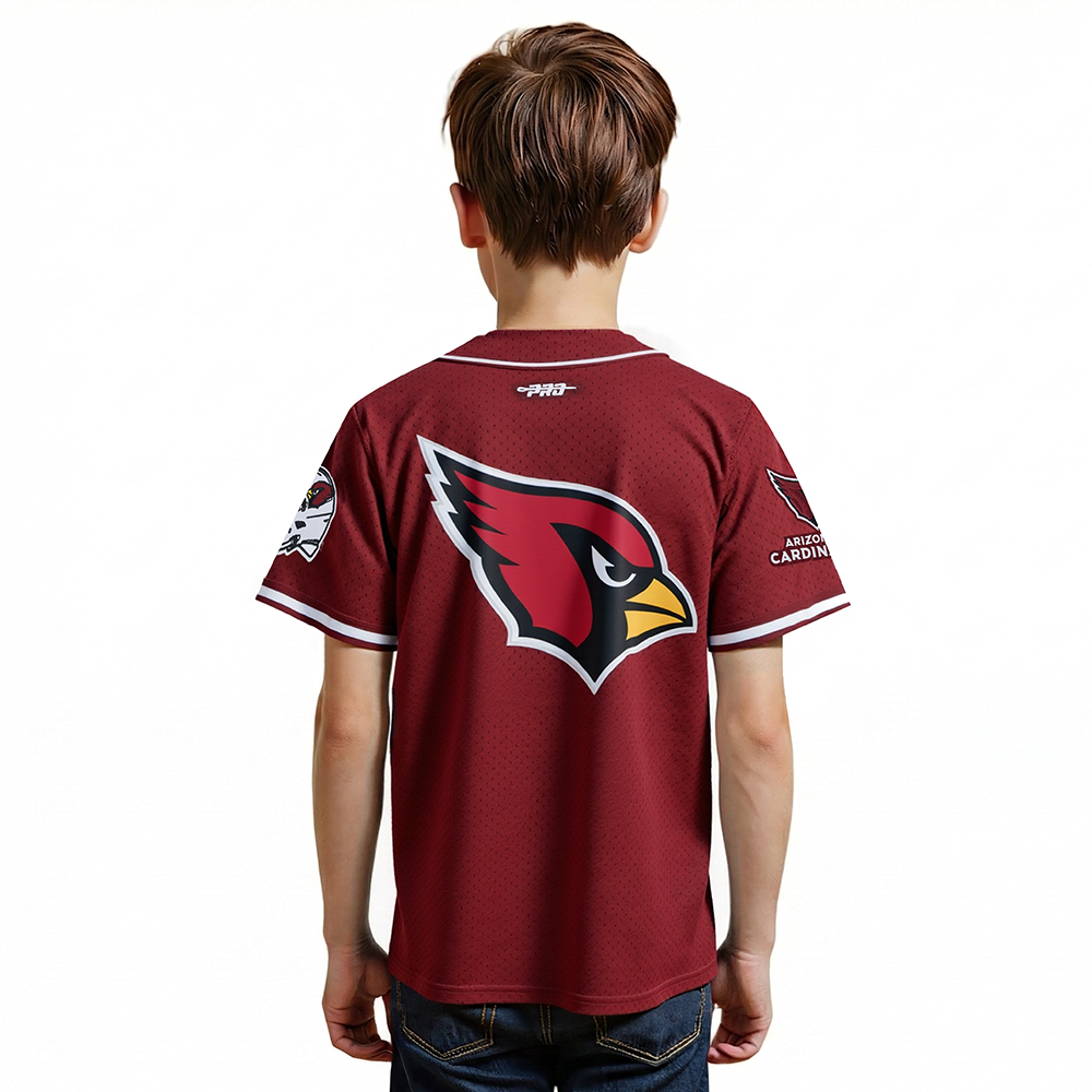 NFL ARIZONA CARDINALS CLASSIC BIG BOY'S MESH BUTTON DOWN SHIRT (CARDINAL RED)