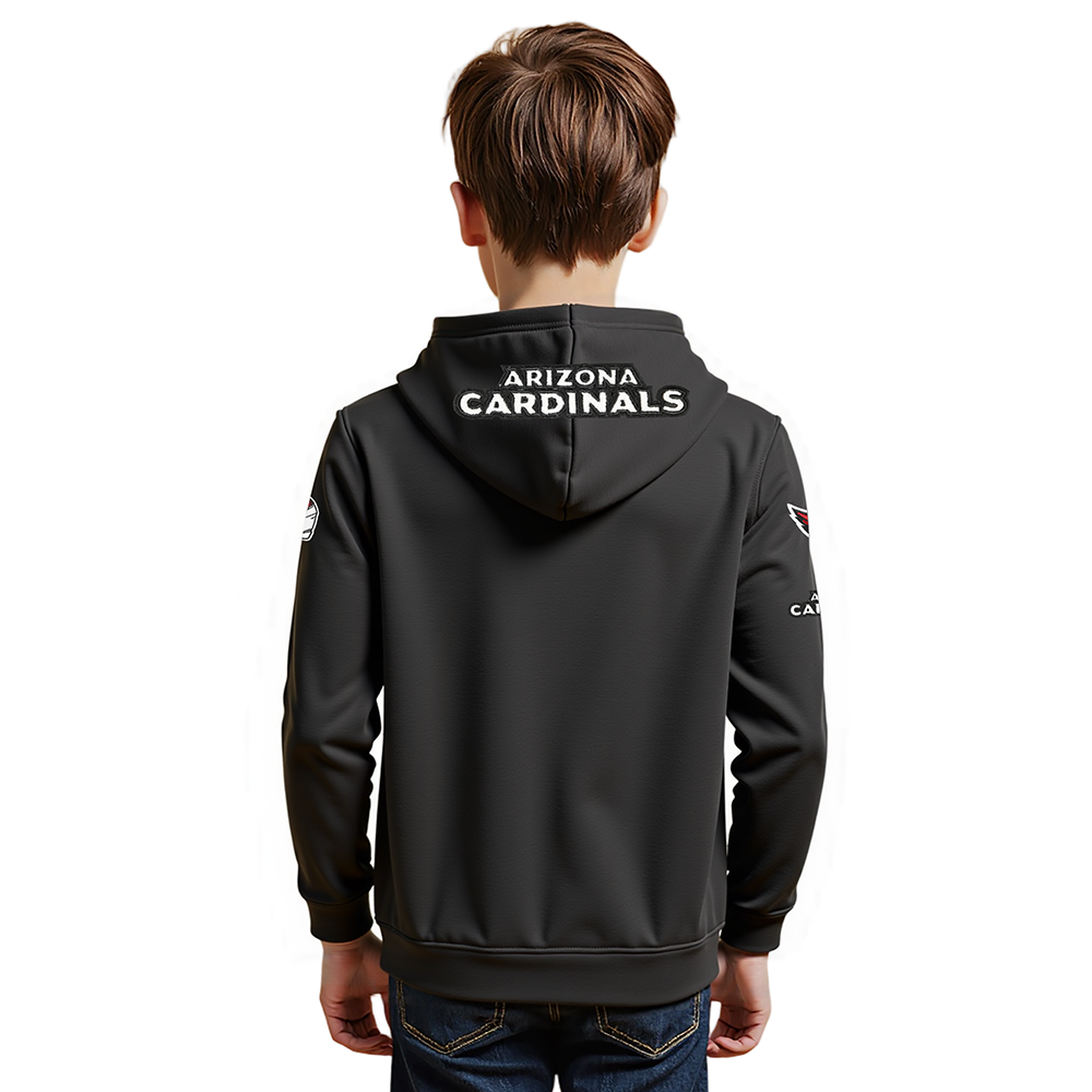 NFL ARIZONA CARDINALS CLASSIC BIG BOYS FLEECE FULL ZIP HOODIE (BLACK)