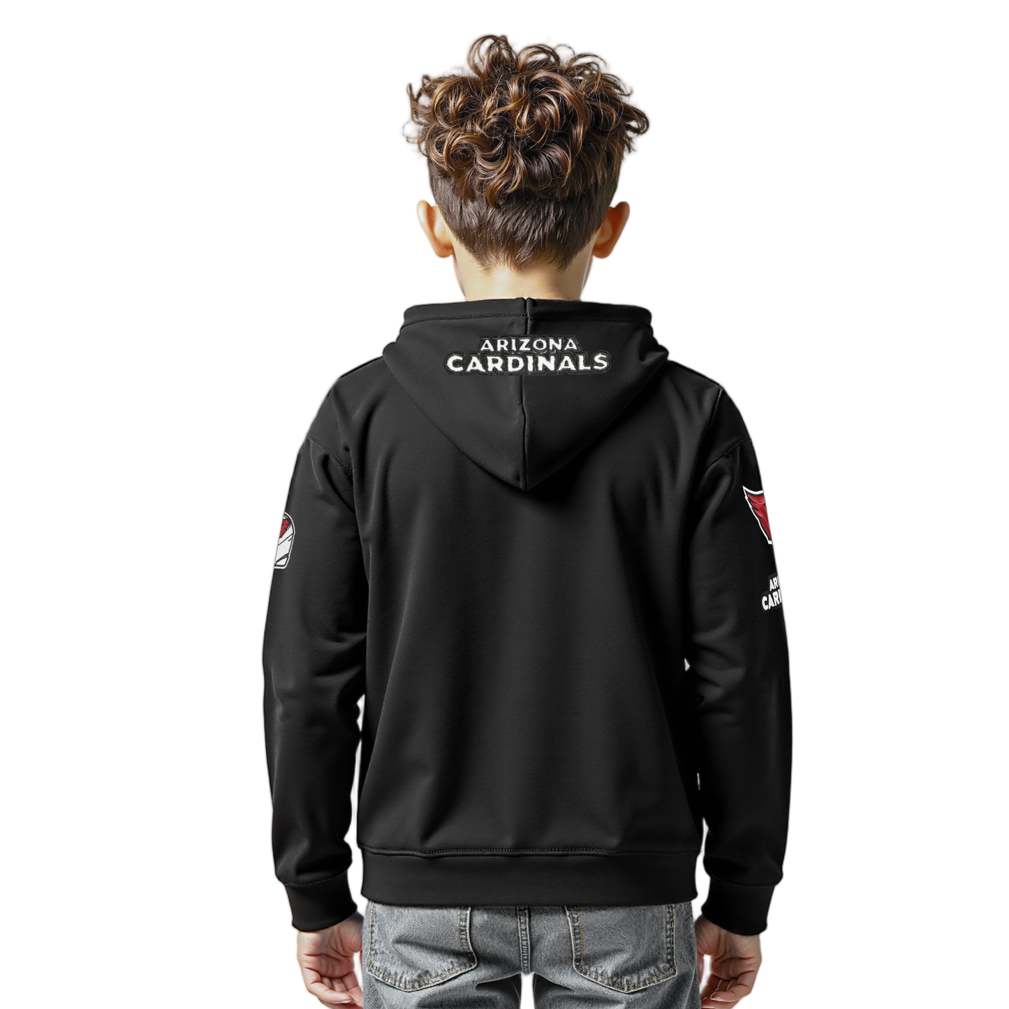 NFL ARIZONA CARDINALS CLASSIC LITTLE BOYS FLEECE PULLOVER HOODIE (BLACK)