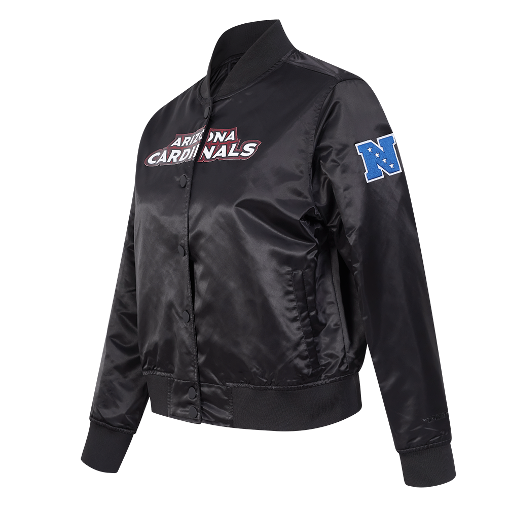 NFL ARIZONA CARDINALS CLASSIC WOMEN'S SATIN JACKET (BLACK)