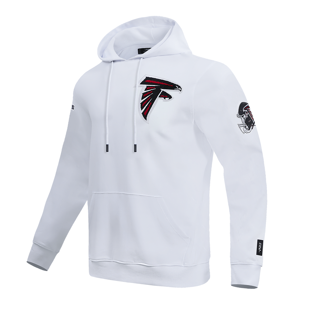 NFL ATLANTA  FALCONS CLASSIC CHENILLE DOUBLE KNIT PULLOVER HOODIE (WHITE)