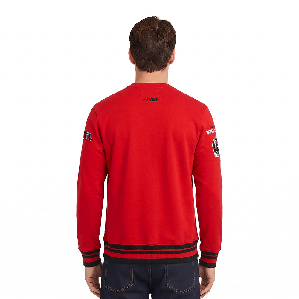 NFL ATLANTA FALCONS MASHUP MEN'S RIB CREWNECK (RED/BLACK)