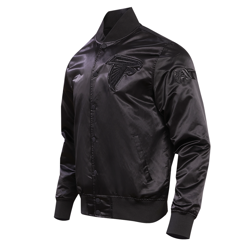 NFL ATLANTA FALCONS TRIPLE BLACK SATIN JACKET (TRIPLE BLACK)