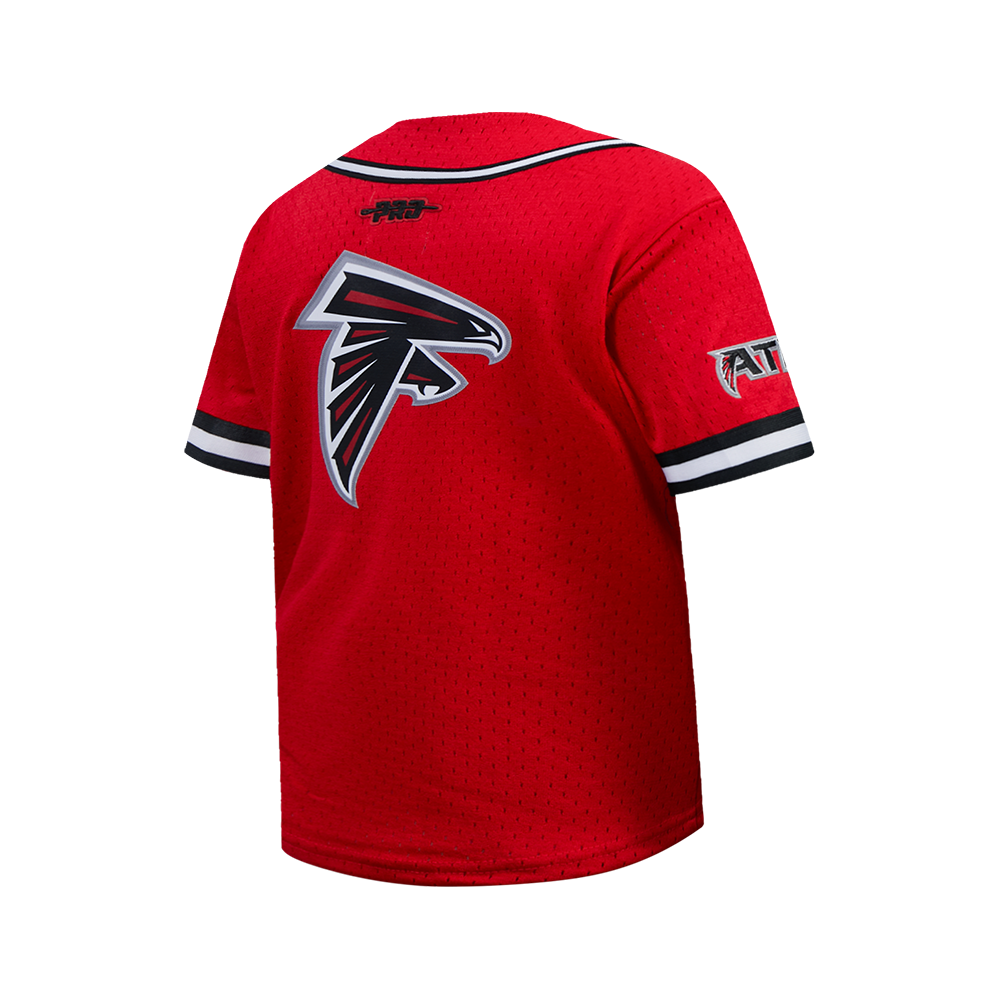 NFL ATLANTA FALCONS CLASSIC BIG BOY'S MESH BUTTON DOWN SHIRT (RED/BLACK)