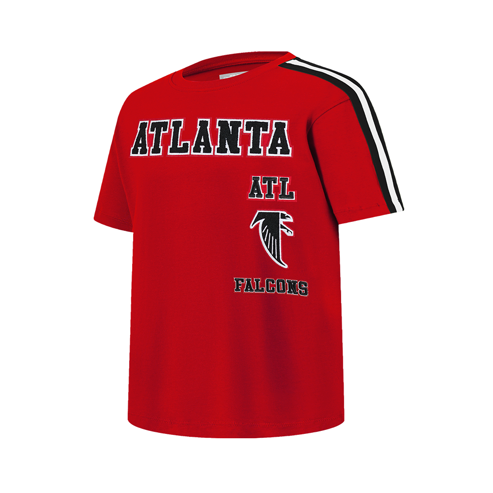NFL ATLANTA FALCONS RETRO CLASSIC SINGLE JERSEY BIG BOYS SINGLE JERSEY TAPING TEE (RED/BLACK)