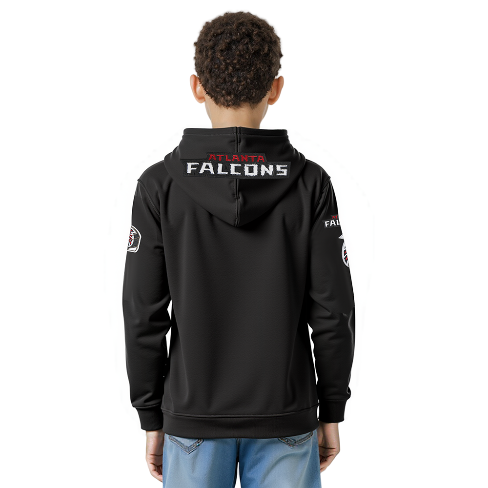 NFL ATLANTA FALCONS CLASSIC LITTLE BOYS FLEECE FULL ZIP HOODIE (BLACK)