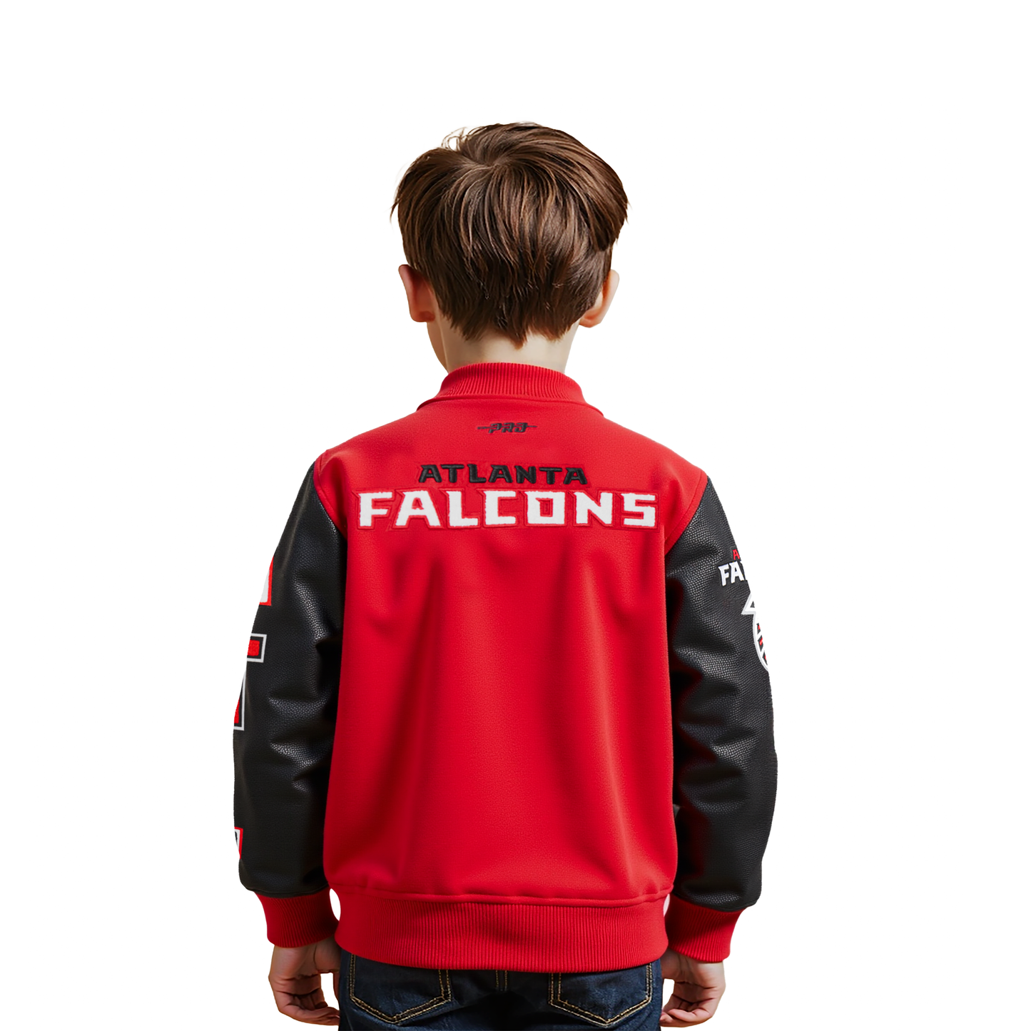 NFL ATLANTA FALCONS CLASSIC TODDLER BOYS WOOL VARSITY JACKET (RED/BLACK)