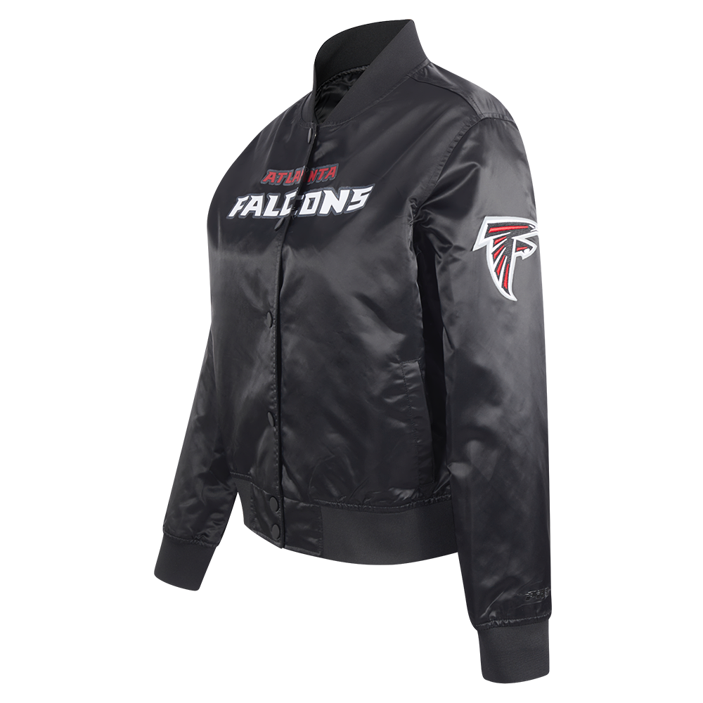 NFL ATLANTA FALCONS CLASSIC WOMEN'S SATIN JACKET (BLACK)