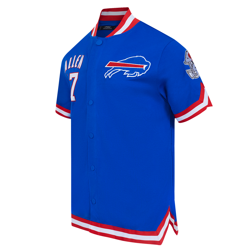 NFL BUFFALO BILLS JOSH ALLEN #17 CLASSIC MEN'S WARM UP JACKET (ROYAL BLUE/RED)