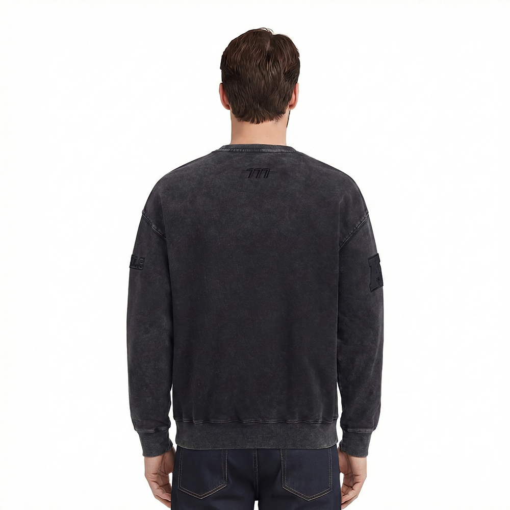 NFL BUFFALO BILLS WASHED CLASSIC MEN'S ENZYME WASH DROP SHOULDER FT (WASHED BLACK)