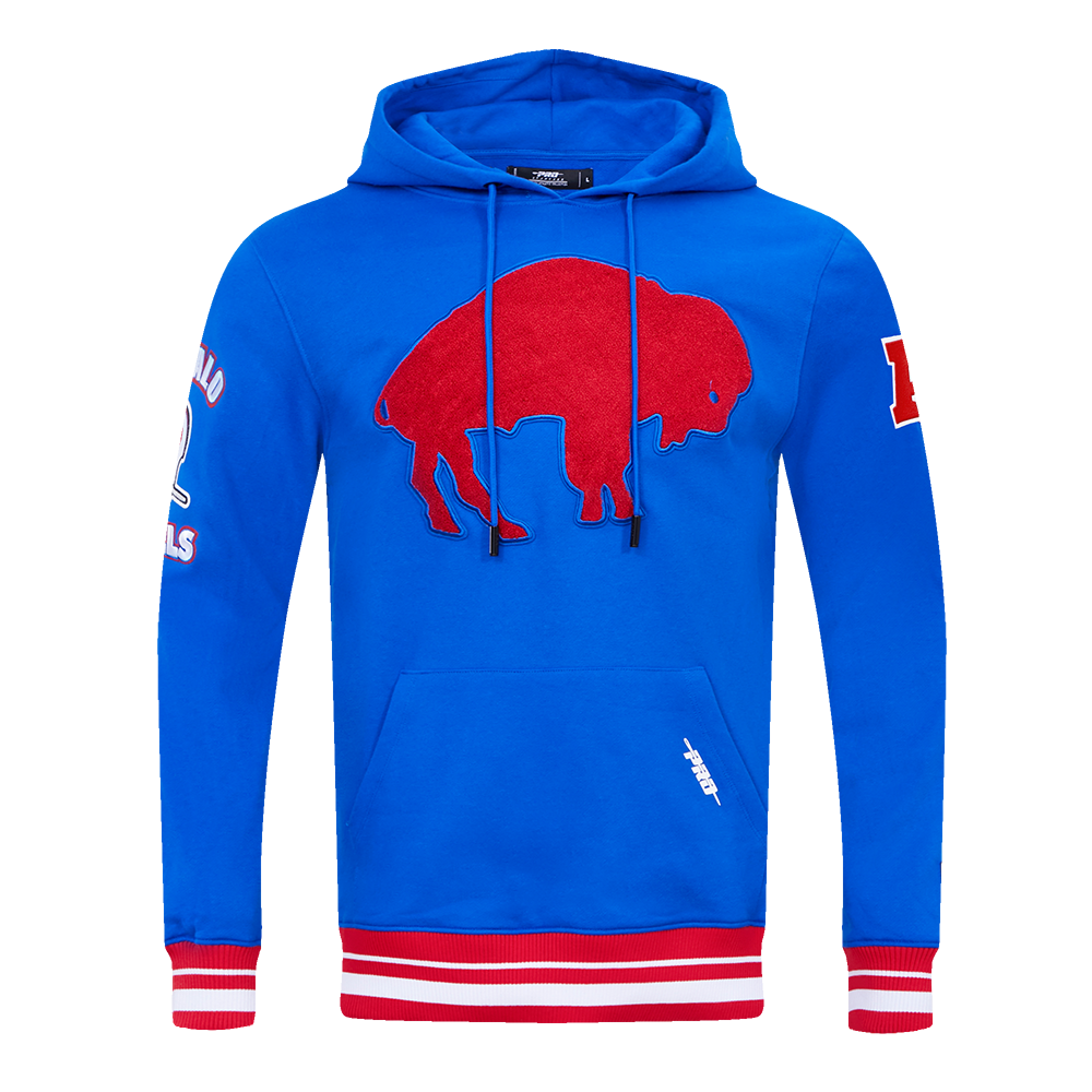 Nfl Buffalo Bills Retro Classic Men S Pullover Hoodie Royal Blue Red