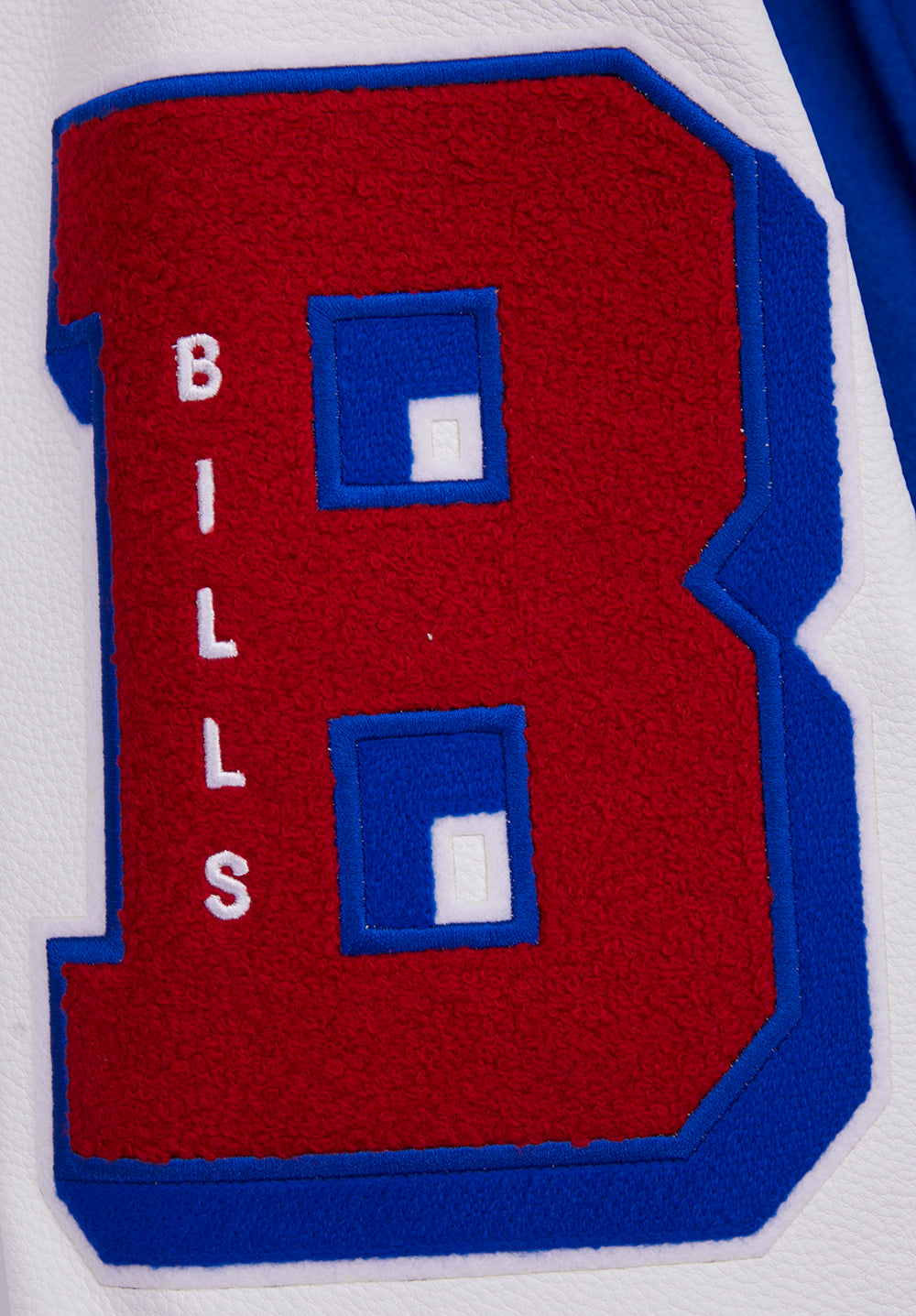 NFL BUFFALO BILLS MASHUP MEN'S RIB WOOL VARSITY JACKET (ROYAL BLUE/RED)