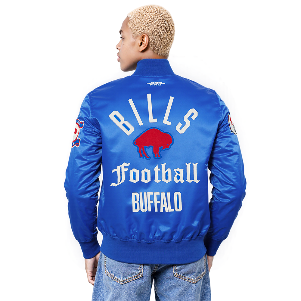 NFL BUFFALO BILLS MODERN ORIGINALS MEN'S SATIN JACKET (ROYAL BLUE)