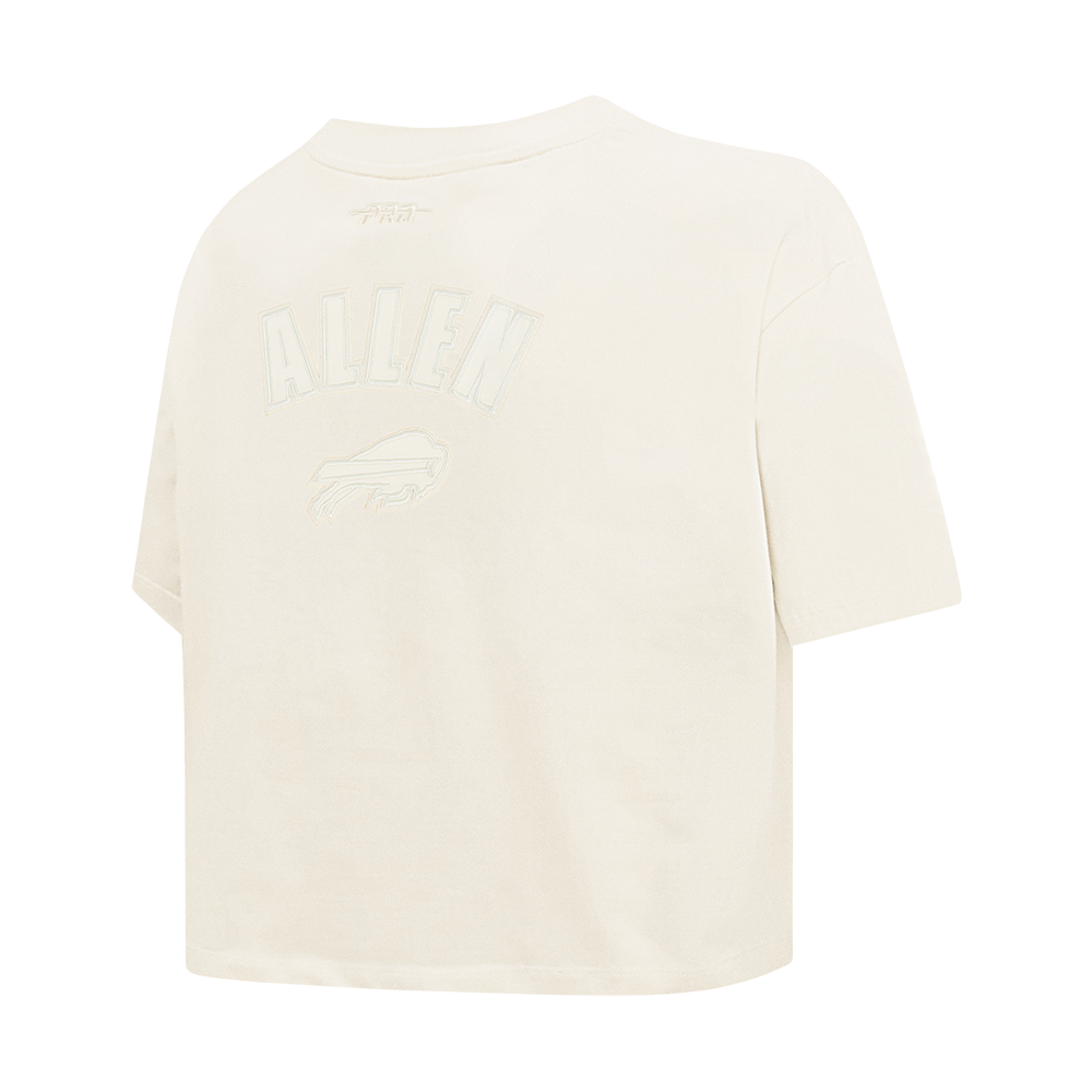 NFL BUFFALO BILLS JOSH ALLEN #17 NEUTRAL PNN WOMEN'S SJ BOXY TEE (EGGSHELL)