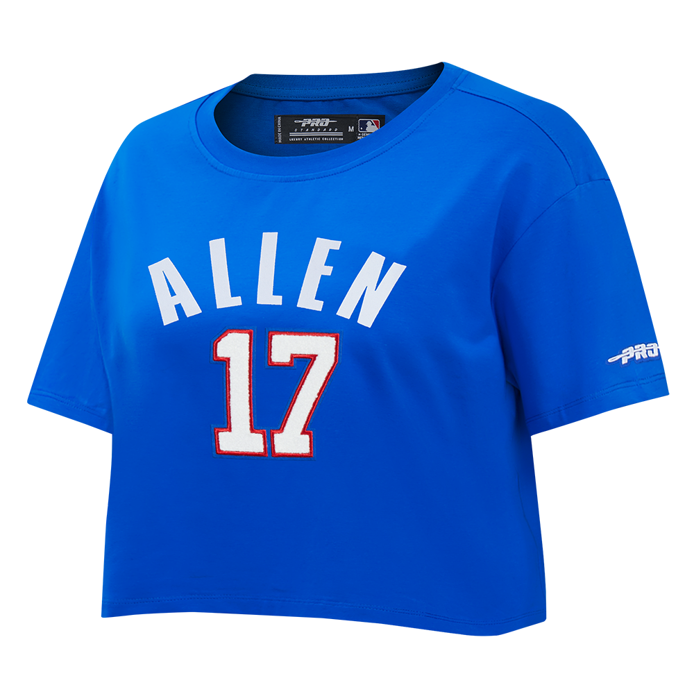 NFL BUFFALO BILLS JOSH ALLEN #17 CLASSIC PNN WOMEN'S SJ BOXY TEE (ROYAL BLUE)