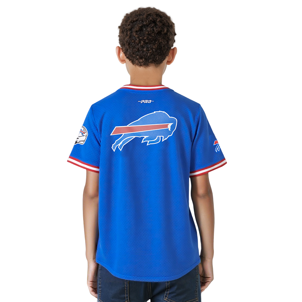 NFL BUFFALO BILLS CLASSIC BIG BOYS SHORT SLEEVE MESH TEE (ROYAL BLUE/RED)