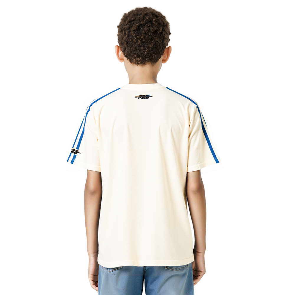 NFL BUFFALO BILLS RETRO CLASSIC SINGLE JERSEY BIG BOYS SINGLE JERSEY TAPING TEE (EGGSHELL/ROYAL BLUE)