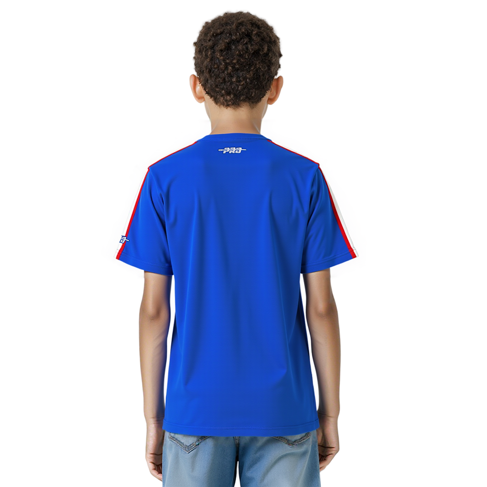 NFL BUFFALO BILLS RETRO CLASSIC SINGLE JERSEY BIG BOYS SINGLE JERSEY TAPING TEE (ROYAL BLUE/RED)