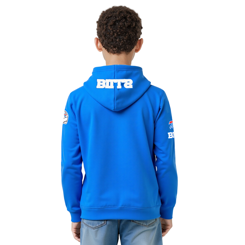 NFL BUFFALO BILLS CLASSIC BIG BOYS FLEECE PULLOVER HOODIE (ROYAL BLUE)