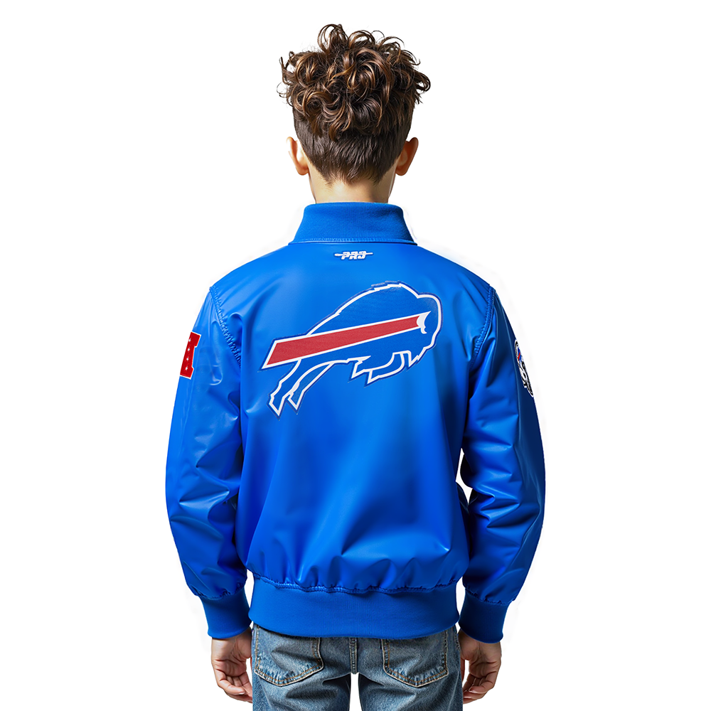 NFL BUFFALO BILLS CLASSIC BIG BOYS SATIN JACKET (ROYAL BLUE)