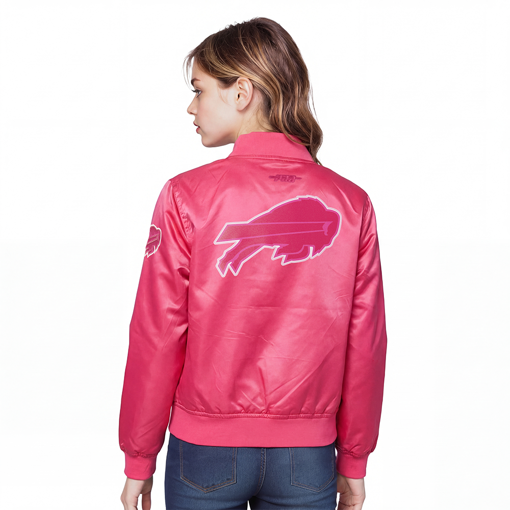 NFL BUFFALO BILLS TRIPLE PINK BIG GIRLS  SATIN JACKET (BEETROOT PURPLE)