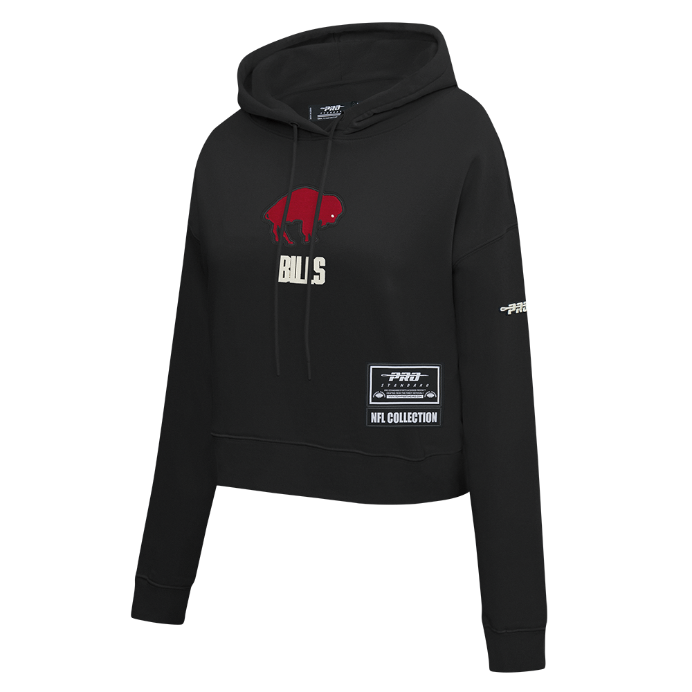 NFL BUFFALO BILLS MODERN ORIGINALS WOMEN'S FLC CROPPED PO HOODIE (BLACK)
