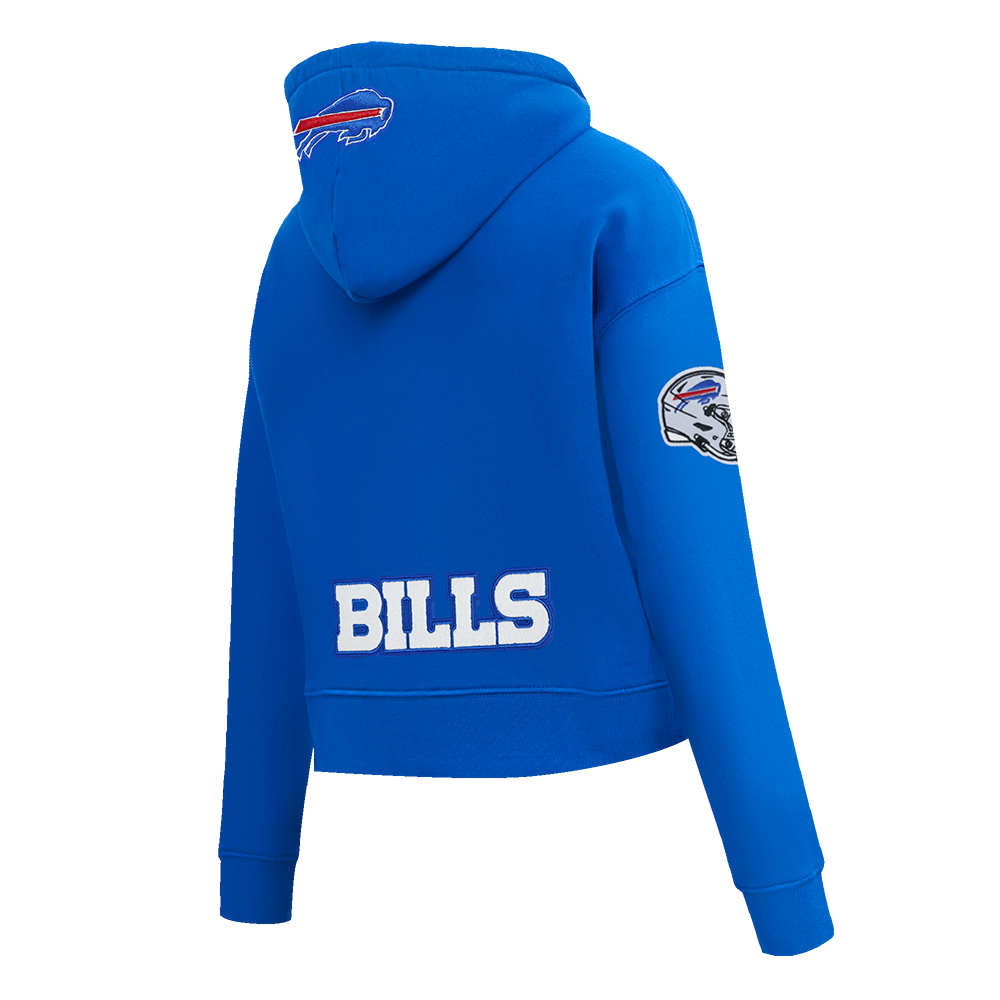 NFL BUFFALO BILLS JOSH ALLEN #17 CLASSIC PNN WOMEN'S FLC CROPPED PO HOODIE (ROYAL BLUE)