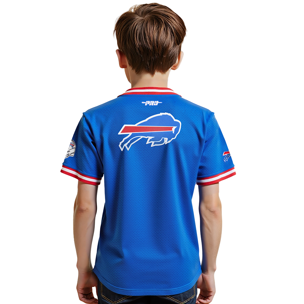 NFL BUFFALO BILLS CLASSIC LITTLE BOYS SHORT SLEEVE MESH TEE (ROYAL BLUE/RED)