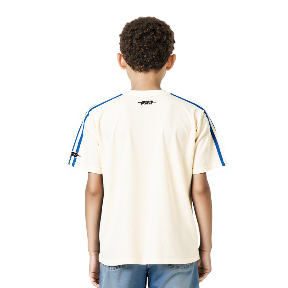 NFL BUFFALO BILLS RETRO CLASSIC LITTLE BOYS SHORT SLEEVE TAPING TEE (EGGSHELL/ROYAL BLUE)