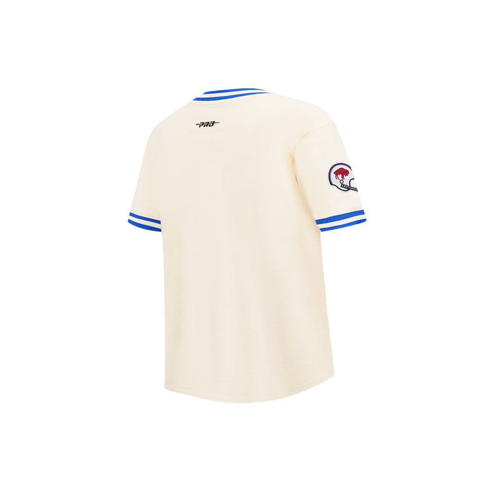 NFL BUFFALO BILLS RETRO CLASSICS LITTLE BOY'S SS STRIPED RIB TEE (EGGSHELL/ROYAL BLUE)