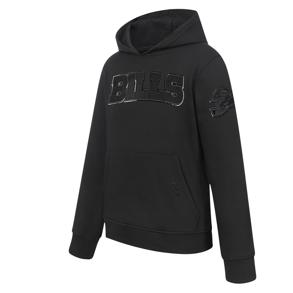 NFL BUFFALO BILLS TRIPLE BLACK LITTLE BOYS FLEECE PULLOVER HOODIE (BLACK)