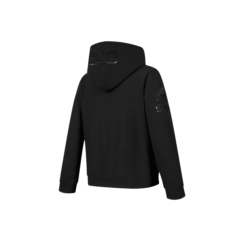 NFL BUFFALO BILLS TRIPLE BLACK LITTLE BOY'S FLC FZ HOODIE (BLACK)