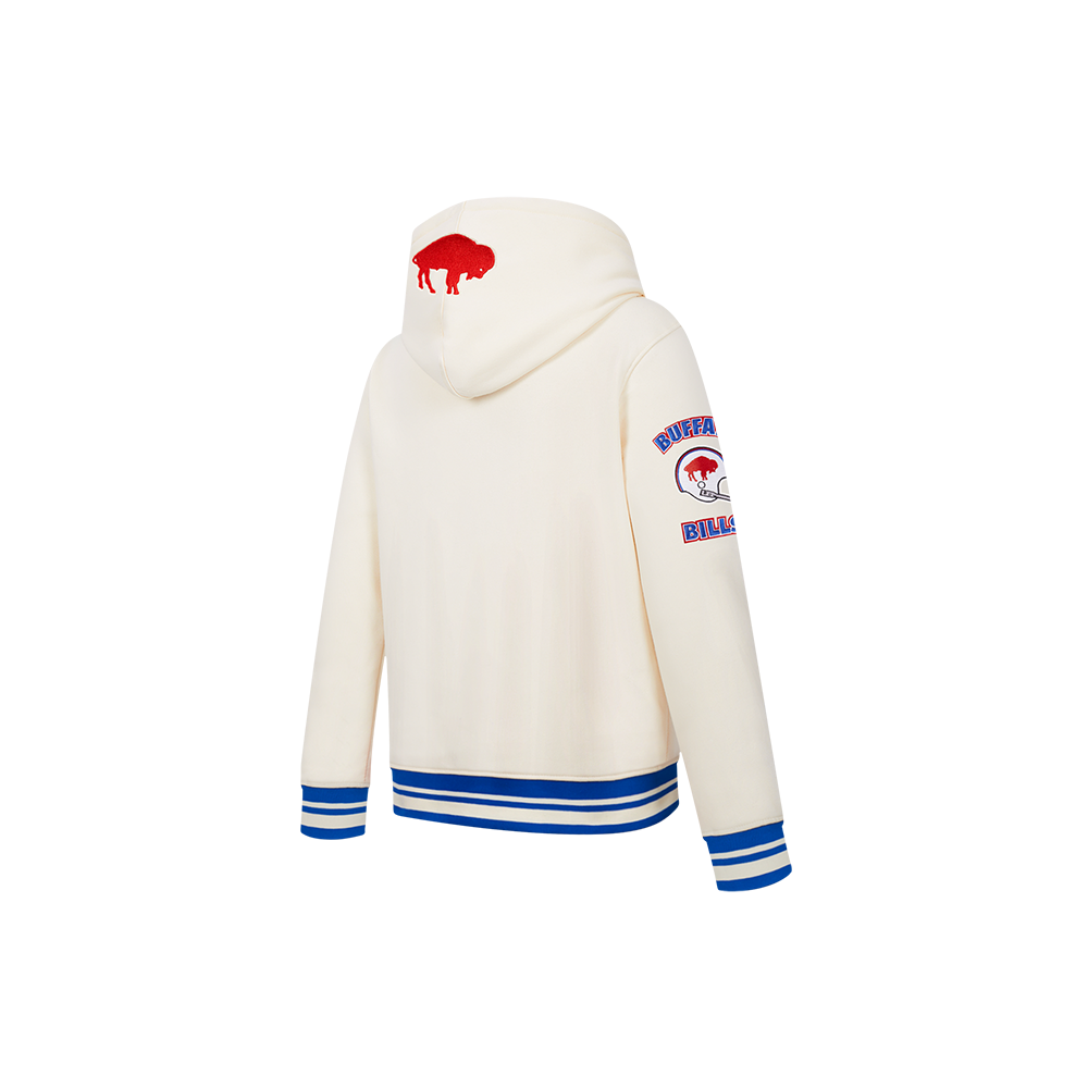 NFL BUFFALO BILLS RETRO CLASSICS LITTLE BOY'S RIB FLEECE PO HOODIE (EGGSHELL/ROYAL BLUE)