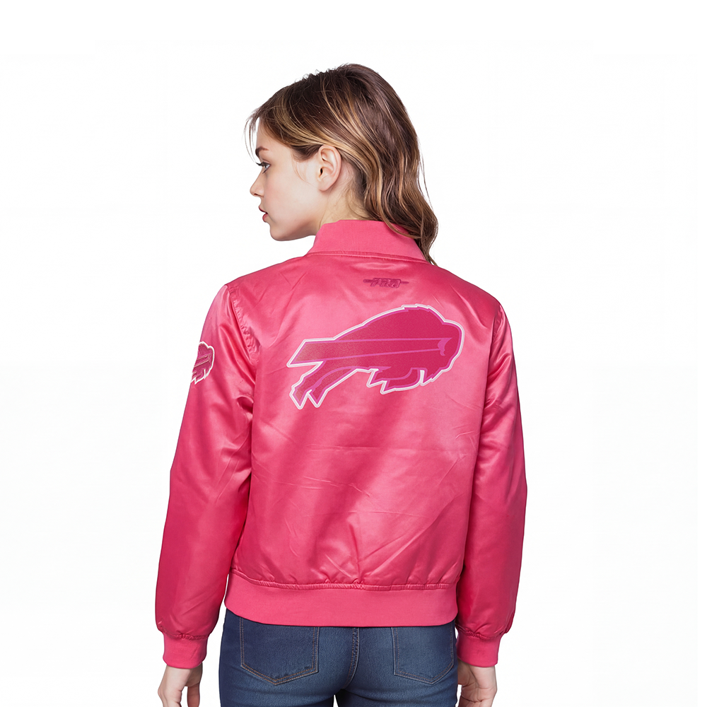 NFL BUFFALO BILLS TRIPLE PINK LITTLE GIRLS  SATIN JACKET (BEETROOT PURPLE)