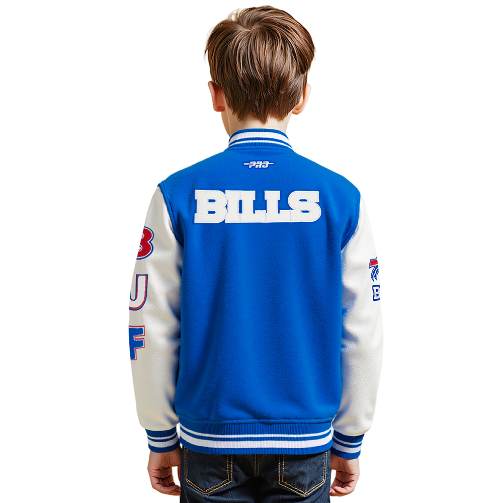 NFL BUFFALO BILLS CLASSIC LITTLE BOYS WOOL VARSITY JACKET (ROYAL BLUE/WHITE)