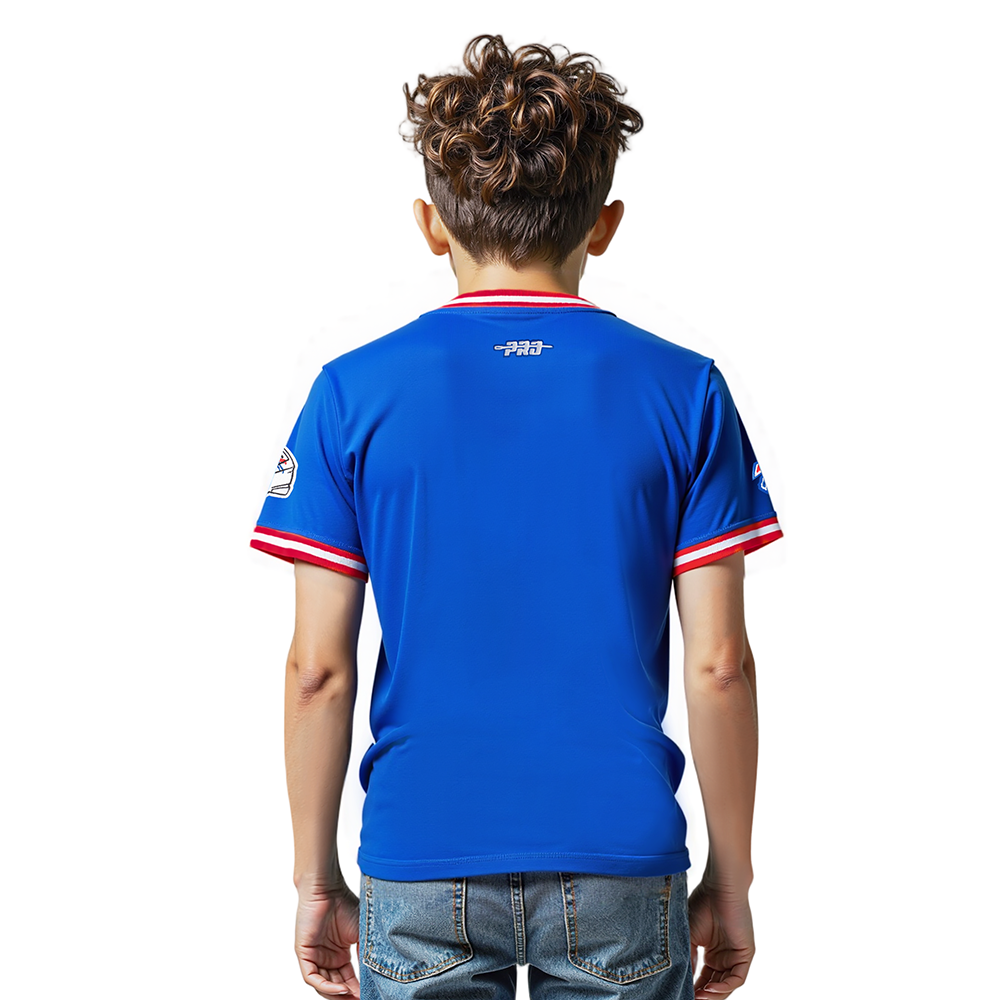 NFL BUFFALO BILLS CLASSIC TODDLER BOYS SHORT SLEEVE STRIPED RIB TEE (ROYAL BLUE/RED)