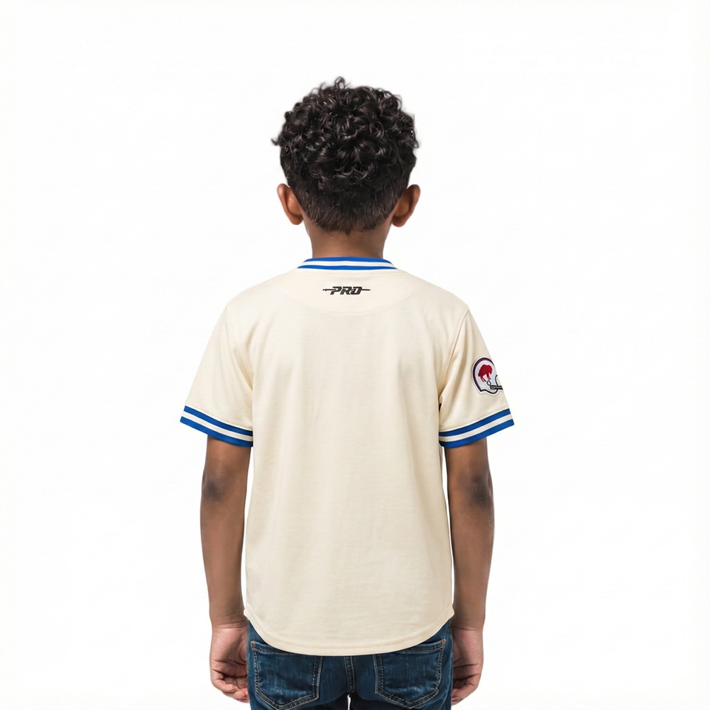 NFL BUFFALO BILLS RETRO CLASSIC TODDLER BOY'S SS STRIPED RIB TEE (EGGSHELL/ROYAL BLUE)