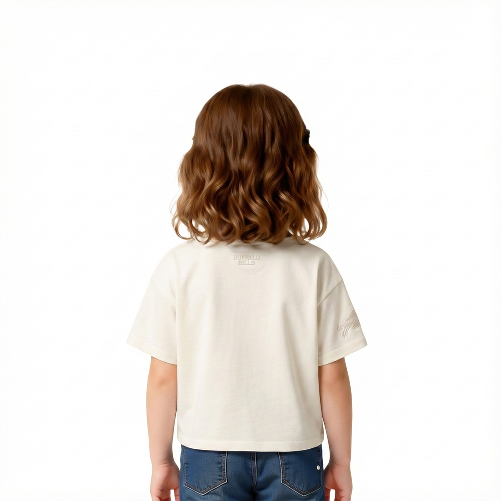 NFL BUFFALO BILLS NEUTRAL TODDLER GIRLS SHORT SLEEVE BOXY TEE (EGGSHELL)
