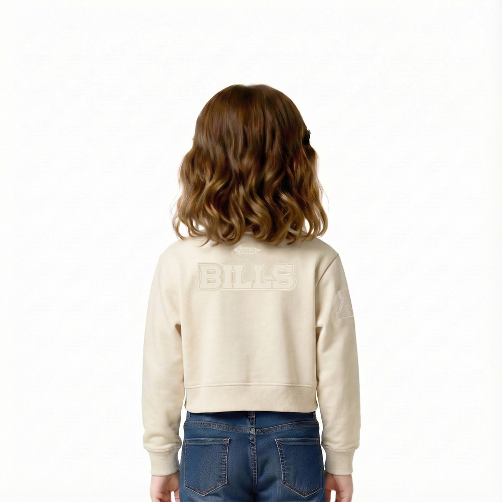 NFL BUFFALO BILLS NEUTRAL TODDLER GIRLS  FLEECE CREWNECK (EGGSHELL)
