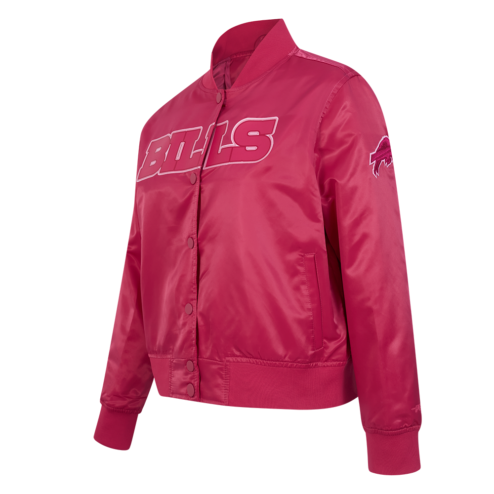 NFL BUFFALO BILLS TRIPLE PINK WOMEN'S SATIN JACKET (BEETROOT PURPLE)