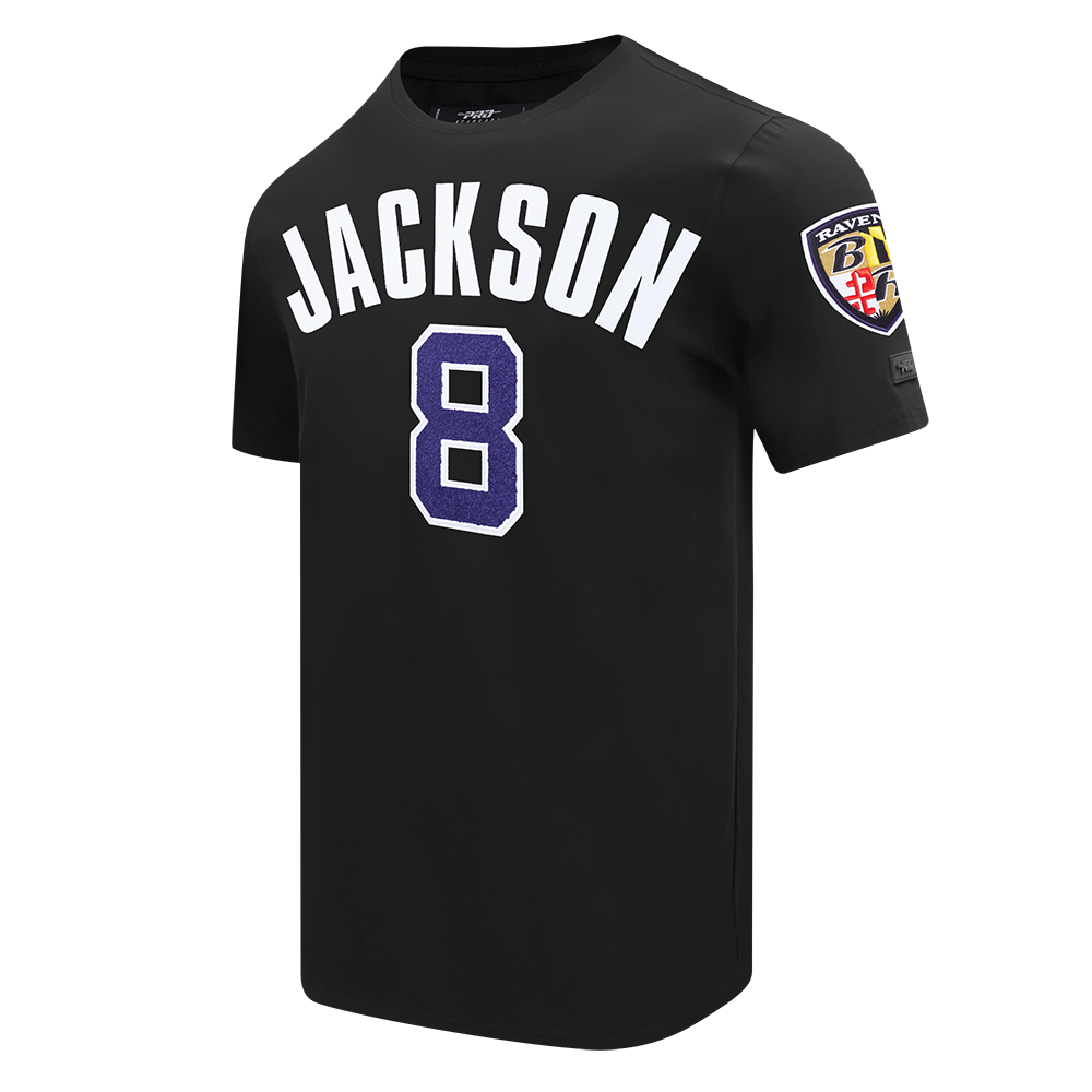 NFL BALTIMORE RAVENS LAMAR JACKSON #8 MEN'S TEE (BLACK)