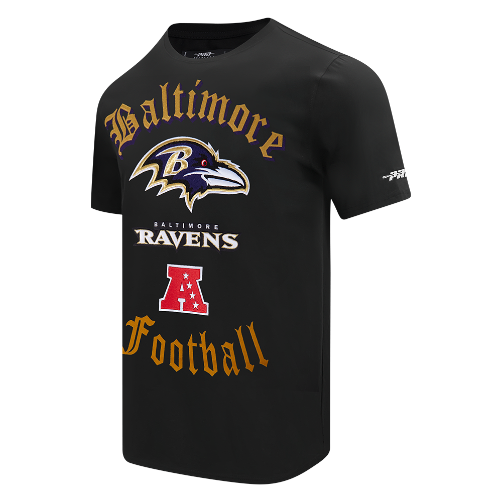 NFL BALTIMORE RAVENS OLD ENGLISH MEN'S TEE (BLACK)