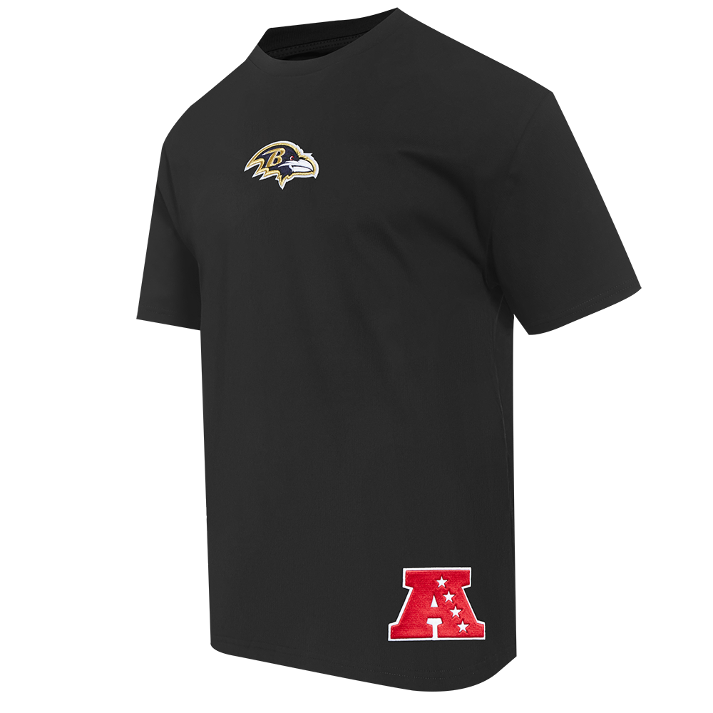 NFL BALTIMORE RAVENS WINGSPAN MEN'S DROP SHOULDER TEE (BLACK)